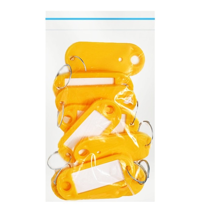 Набор брелоков для ключей, 10 штук, 53 мм, цвет желтый Набор брелоков для ключей, 10 штук, 53 мм, цвет желтый