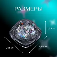 Пайетки для декора «Звёздная ночь», голографические, серебристый