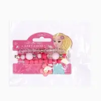 Набор браслетов детский Выбражулька &laquo;Цветок&raquo; 3 шт. d=6 см. бело-розовый