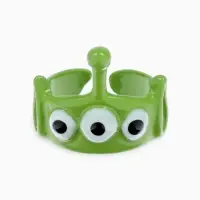 Кольцо &laquo;Монстрик&raquo;, с антенной, зелёное, безразмерное