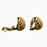 Серьги клипсы для ушей QF &laquo;Ракушка&raquo;, цвет чернёное золото