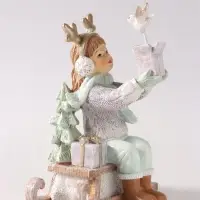 Фигурка &laquo;Девочка на санках&raquo;, 13 см, полистоун