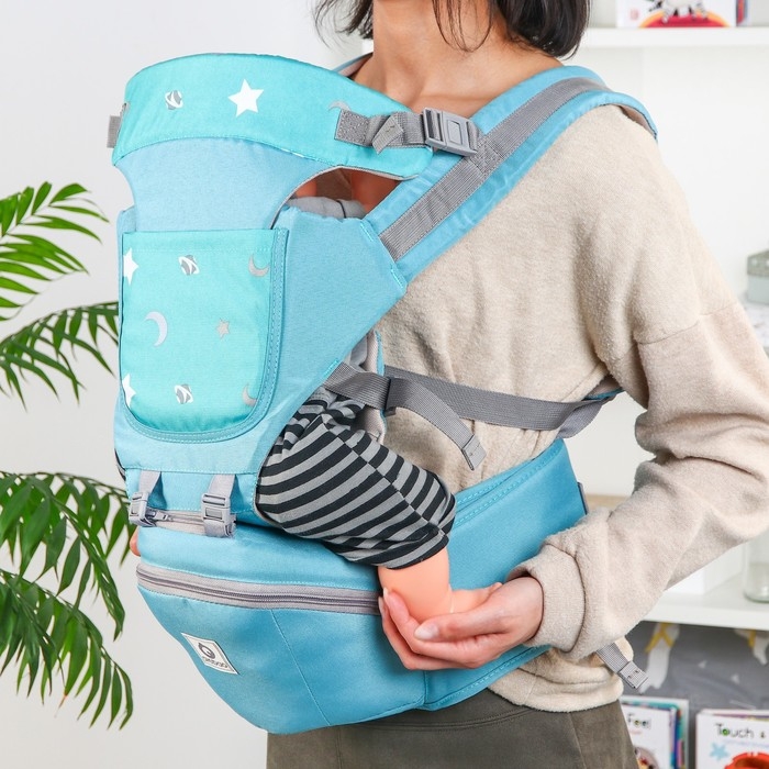 Рюкзак-кенгуру, хипсит для малыша «Звезды», от 3 до 20 кг., цвет бирюзовый Рюкзак-кенгуру, хипсит для малыша «Звезды», от 3 до 20 кг., цвет бирюзовый