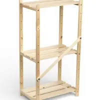 Стеллаж деревянный 3 полок 79 х 40 х 28 см, с регулируемыми полками