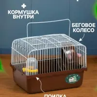 Клетка для грызунов &laquo;Пижон&raquo;, 23&times;17&times;17 см, коричневая