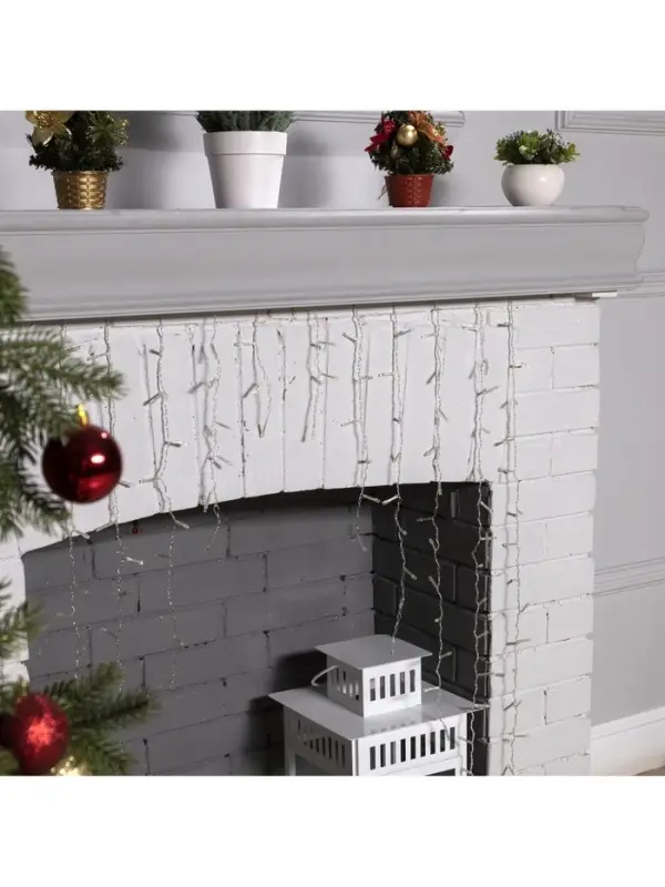 Гирлянда &laquo;Бахрома-арка&raquo; 1&times;1 м, IP20, прозрачная нить, 126 LED, свечение белое, 8 режимов, 220 В