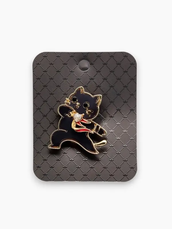 Брошь  Брошь "Кот" герой, цветная в золоте