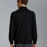 Рубашка поло мужская с длинным рукавом Terrazzo, черная, размер L/XL