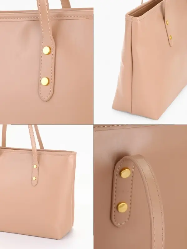 Сумка-шопер женская на молнии, размер 30.5&times;12&times;27 см, однотонная, бежевая