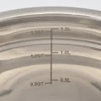 Миска, 1.5 л, 20&times;10.2 см, с мерной шкалой, толщина 0.6 мм, нержавеющая сталь