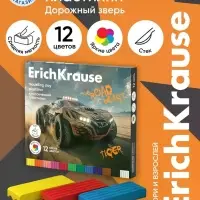 Пластилин 12цв 180г ErichKrause Road Beast, со стеком