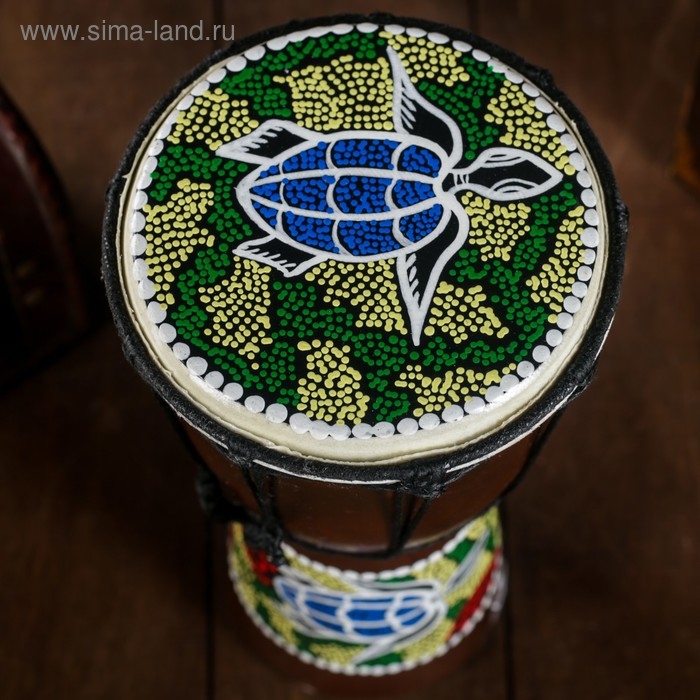 Сувенирный музыкальный инструмент Сувенирный музыкальный инструмент "Барабан Джембе Разноцветный" 13x13x24 см, МИКС