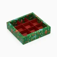 Коробка под 9 конфет новогодняя &laquo;Щелкунчик&raquo;, 14.5&times;14.5&times;3.5 см