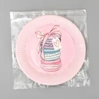 Тарелка одноразовая бумажная «Пироженки», 18 см