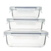 VETTA Набор контейнеров для продуктов на защелках 3пр, 370мл, 600мл, 1000мл, жаропрочное стекло