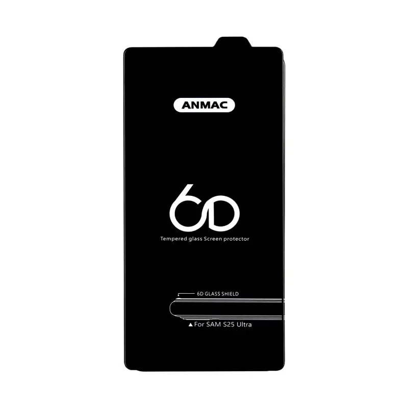 Защитное стекло для Samsung S25 Ultra Anmac 6D Black без упаковки Арт. 1137547 (10 шт./уп.)