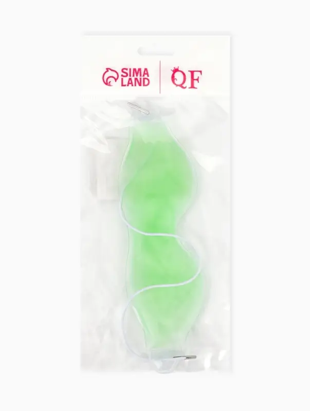 Маска для лица гидрогелевая, охлаждающая/согревающая, 18.5&times;5 см, зелёная