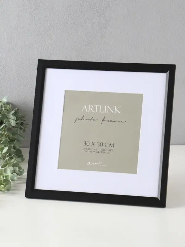 Фоторамка для фото 30х30 см, с паспарту 20х20 см МДФ Anna, чёрный