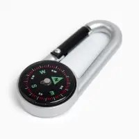Компас с карабином C27 maclay, d=3 см, металлический, серебристый