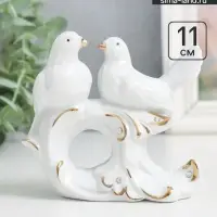 Фигурка керамика &laquo;Голубки белоснежные&raquo;, со стразами, 9.5&times;11&times;4.2 см