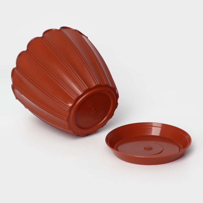 Горшок для цветов с поддоном «Хризантема», 2,1 л, d=16,5 см, h=14,8 см, цвет терракот Горшок для цветов с поддоном «Хризантема», 2,1 л, d=16,5 см, h=14,8 см, цвет терракот