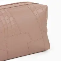 Косметичка ONE COLOR, на молнии, искусственная кожа, бежевая