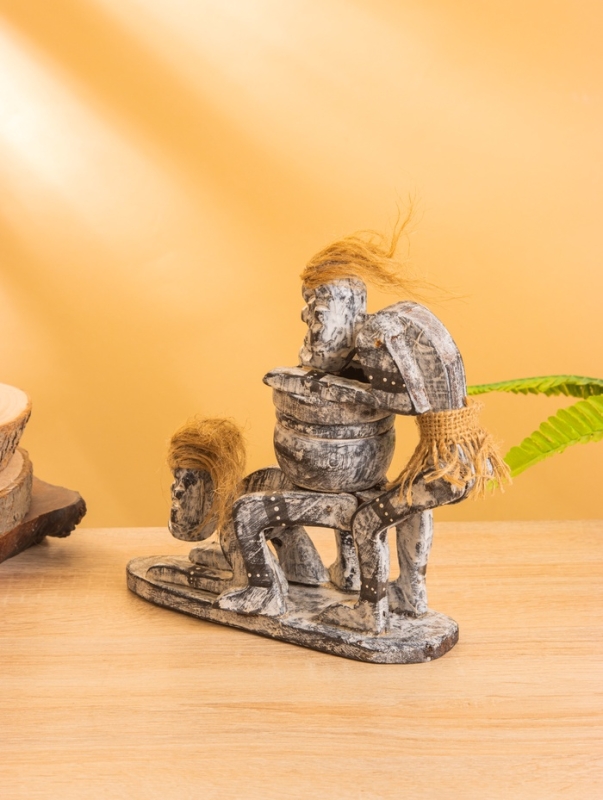 Шкатулка «Аборигены», 19×22×8.5 см, дерево