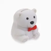 Футляр под кольцо, серьги &laquo;Мишка&raquo;, бархатный, 4.5&times;5&times;3.5 см, белый