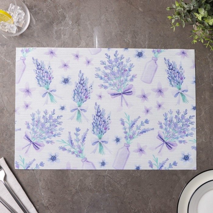 Салфетки сервировочные на стол Доляна «Спокойствие», 4 шт, 45×30 см, цвет фиолетовый