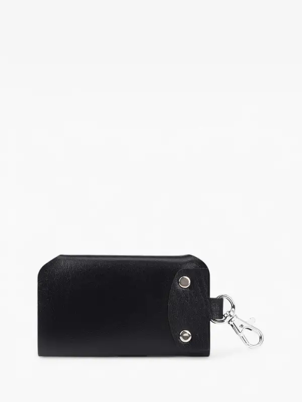 Ключница карманная на кнопках, 7 карабинов, размер 11&times;2&times;6.5 см, чёрная