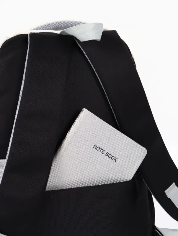 Рюкзак школьный, с кошельком, 4 кармана, 33&times;14&times;43 см, чёрный