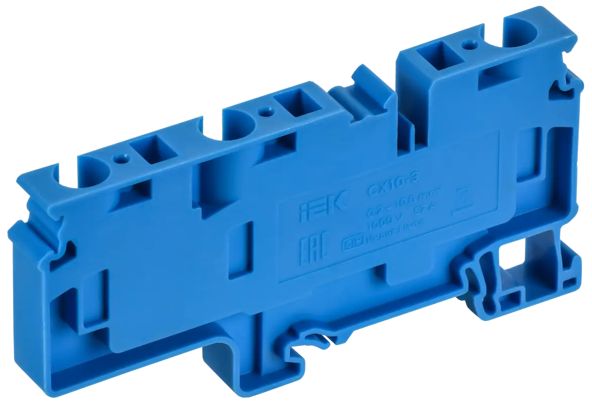 ARMAFIX Клемма пружинная CX10-3 BU 10мм2 трехконтактная синяя IEK