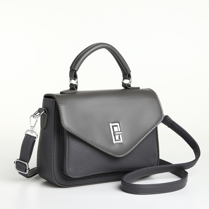 Сумка женская на клапане TEXTURA, маленький размер, цвет тёмно-серый Сумка женская на клапане TEXTURA, маленький размер, цвет тёмно-серый