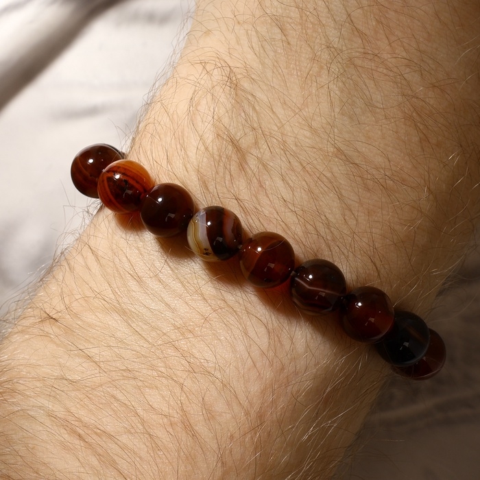 Браслет шар №10 «Агат коричневый» Браслет шар №10 «Агат коричневый»