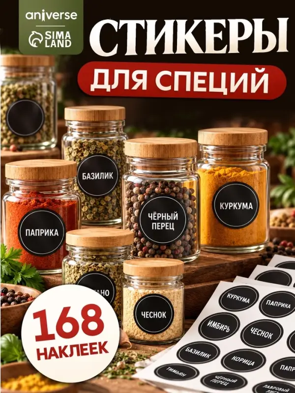 Альбом наклеек &laquo;Стикеры для специй&raquo;, 168 шт.