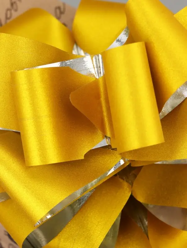 Подарочный бант - шар №5, золотой, для упаковки подарков