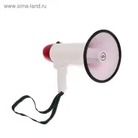 Мегафон ручной Luazon Rad-25, 25 Вт, дальность до 400 м, запись 10 сек, сирена, бело-красный