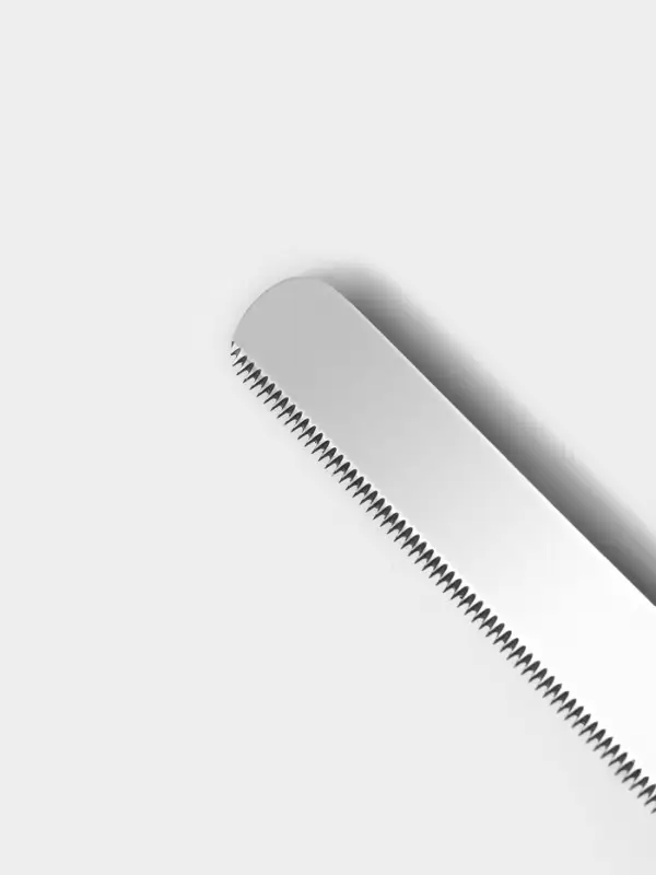 Нож для бисквита, мелкие зубчики, ручка пластик, рабочая поверхность 29.5 см, толщина лезвия 1.9 мм, белый