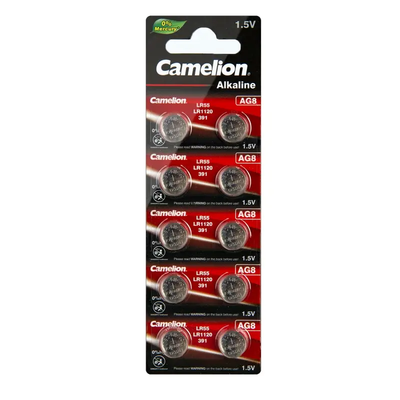 Батарейка Camelion G8/LR1120/LR55/391A/191 BL10 Alkaline 1.5V (10/100/3600) Батарейка Camelion G8/LR1120/LR55/391A/191 BL10 Alkaline 1.5V (10/100/3600)