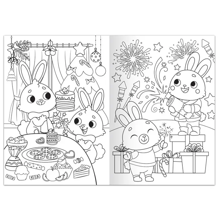 Раскраски новогодние «Любимый Новый год», набор 4 шт. по 16 стр., формат А4 Раскраски новогодние «Любимый Новый год», набор 4 шт. по 16 стр., формат А4