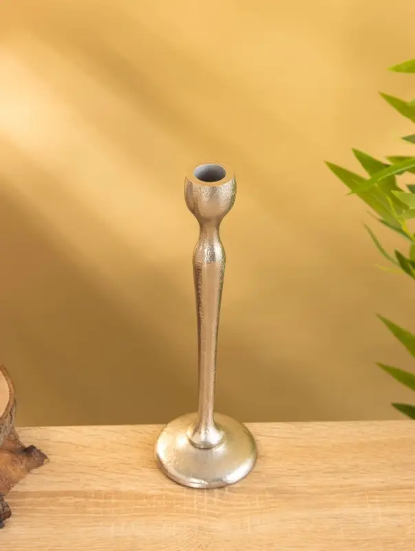 Подсвечник  Подсвечник "Лёд" алюминий 28 см, цв. серебро