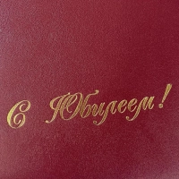 Папка адресная б/в бордо 15А003 С Юбилеем /10/ 15А003_б