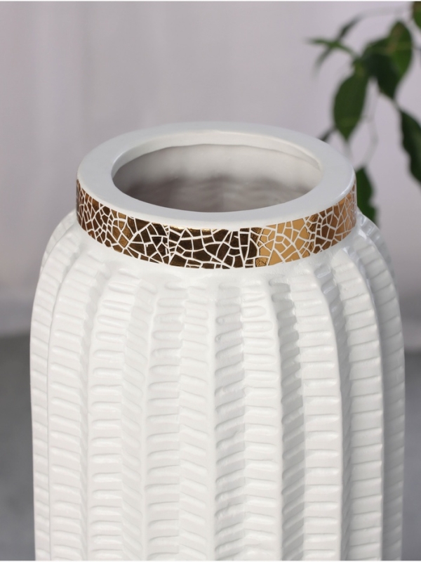 Ваза керамика напольная Ваза керамика напольная "Хейден" 59х14 см, белый