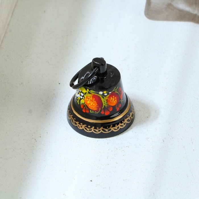 Колокольчик Валдайский  Колокольчик Валдайский "№1. Ягоды", расписной, с ушком, d=30 мм