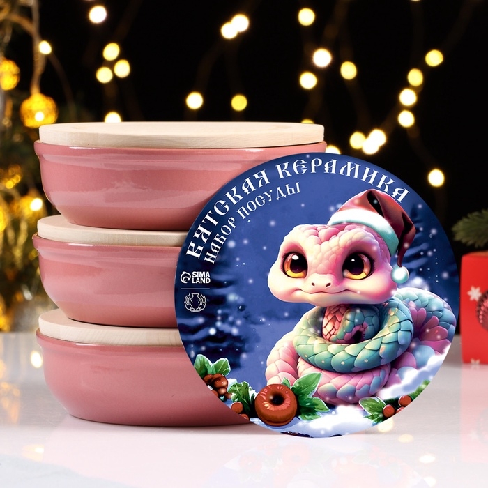 Набор для холодца  Набор для холодца "Новогодний" 3х1л, розовый