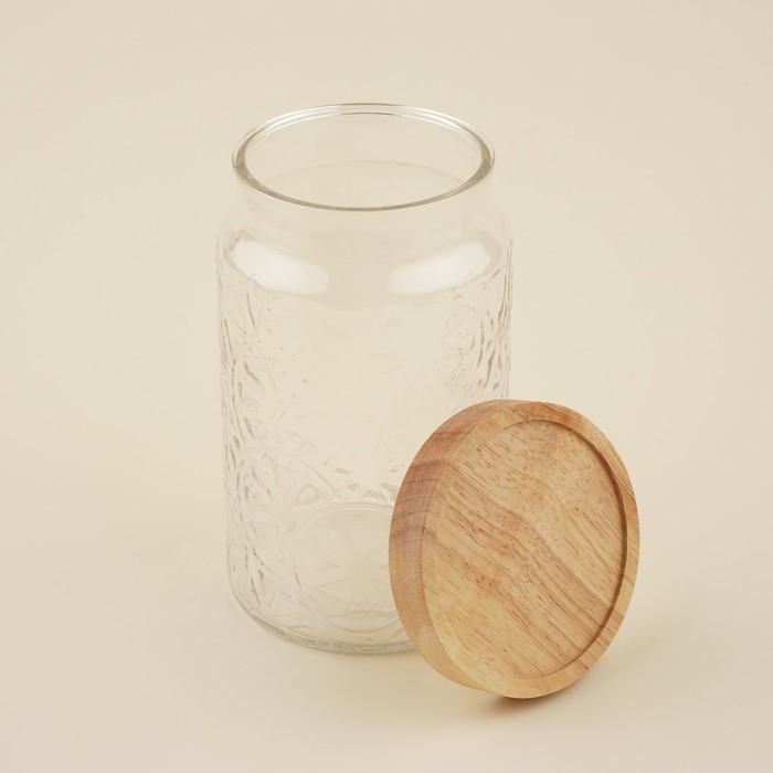 Банка стеклянная для хранения сыпучих продуктов SL Home «Валенсия», 2 л, 12×20 см, с деревянной крышкой Банка стеклянная для хранения сыпучих продуктов SL Home «Валенсия», 2 л, 12×20 см, с деревянной крышкой