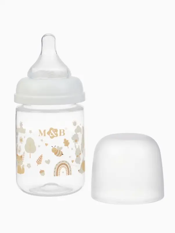 Бутылочка для кормления M&B, ШГ &Oslash;50 мм, +0мес., 180 мл.