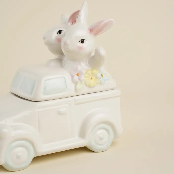 Конфетница SL Home &laquo;Пасхальные кролики&raquo;, 17&times;10.5&times;17 см, доломит, белая