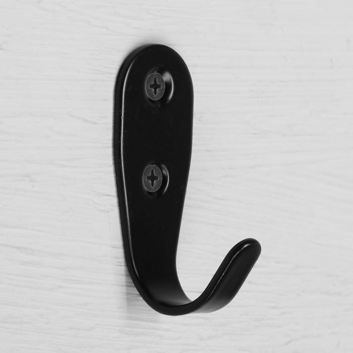 Крючок мебельный ТУНДРА TKO017, однорожковый, черный, 10 шт TMP Крючок мебельный ТУНДРА TKO017, однорожковый, черный, 10 шт TMP