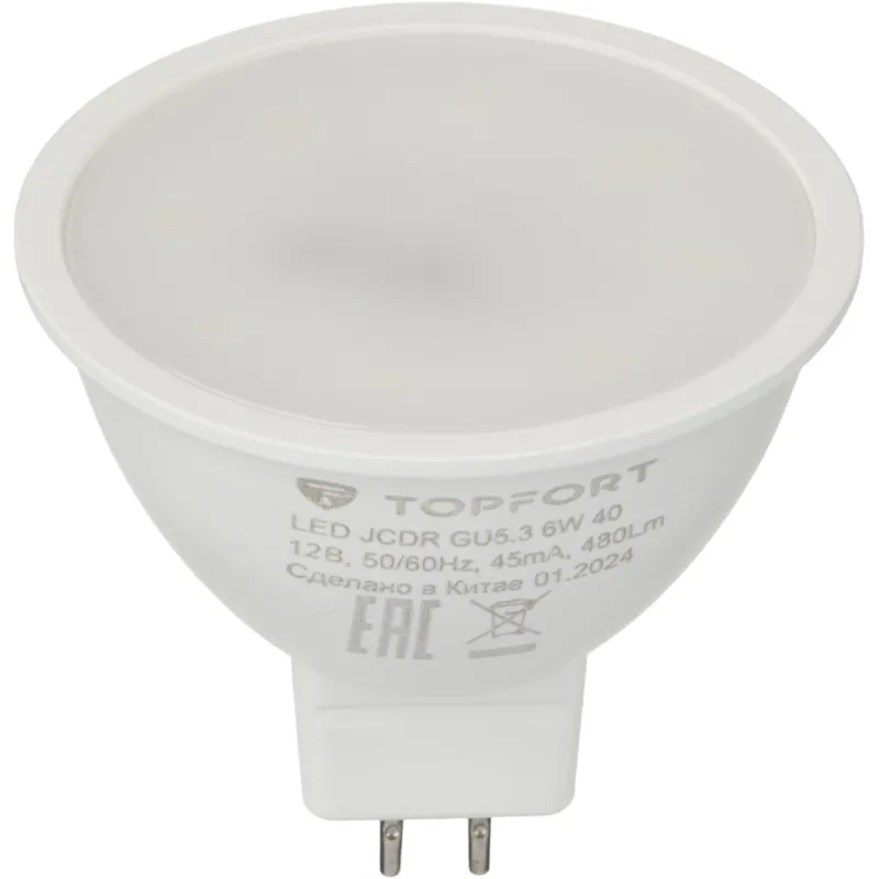 Лампа светодиодная Topfort GU5.3 12V 6W 4000K